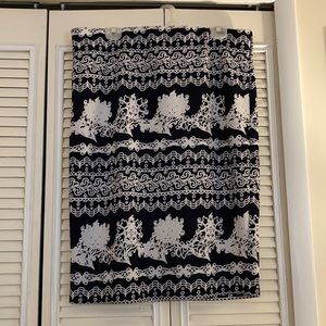 - XL Navy & White Stretch Pencil Skirt